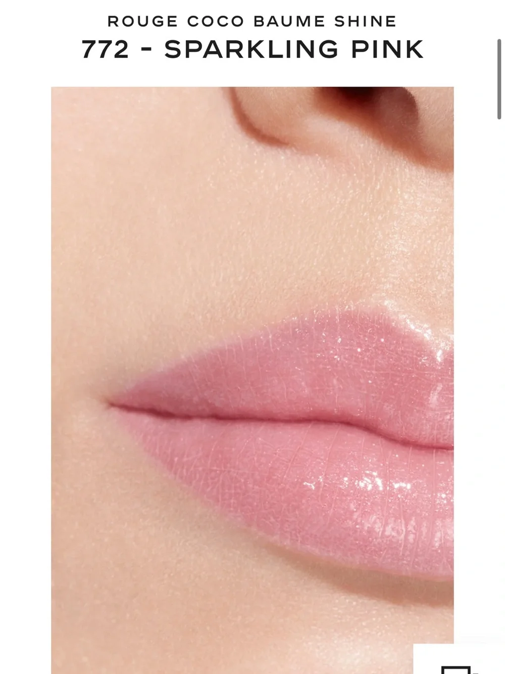 Chanel ROUGE COCO BAUME SHINE 772 SPARKLING PINK limited edition tinted lip balm